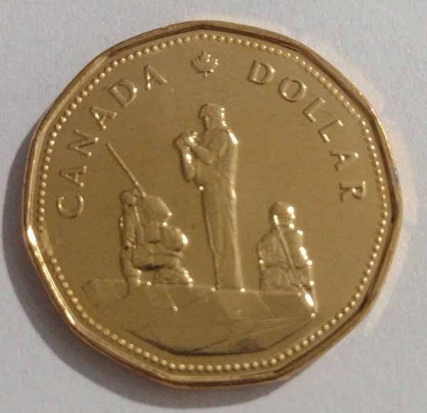 Producto - Canadá 1 dólar 1995. Monumento del Mantenimiento de la Paz en Ottawa km# 258