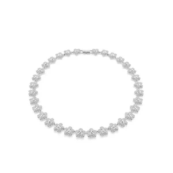 Producto - Collar Ariana Grande x Swarovski, Talla redonda, Flor, Blanco, Baño de rodio