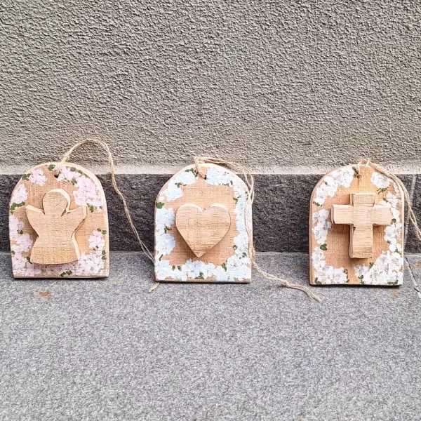 Producto - Medallón de madera con flores - 3
