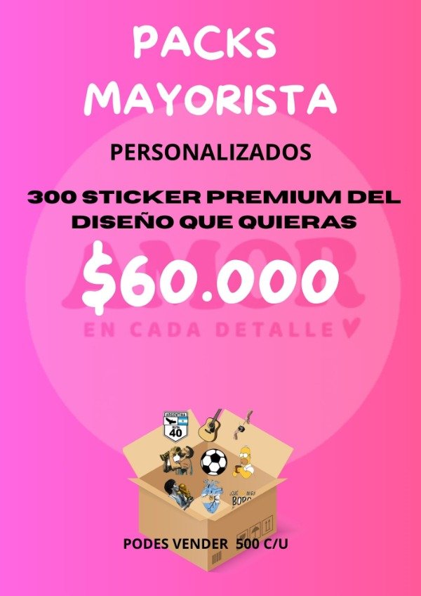 Producto - Pack Mayorista de Stickers Personalizados x 300