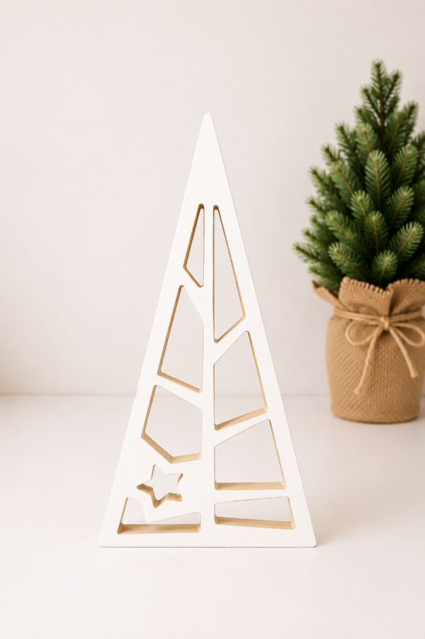 Producto - Set x2 pinos calados decorativos color blanco - 3