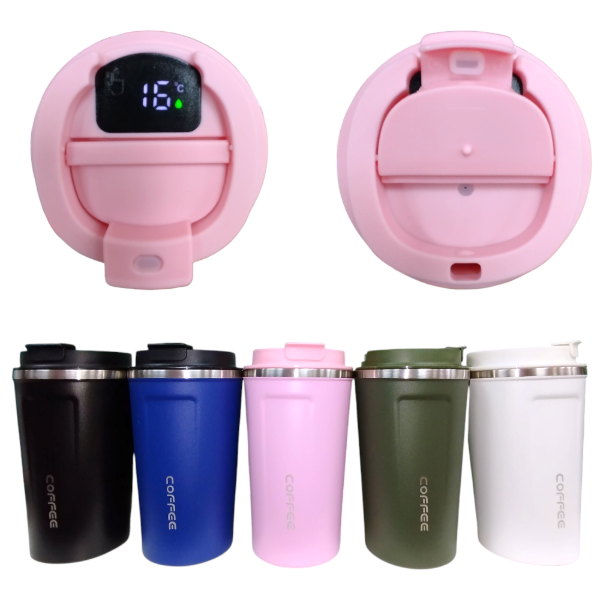 Producto - Vaso Térmico Acero Inoxidable 500ML Con Temperatura Táctil Liso 016A50