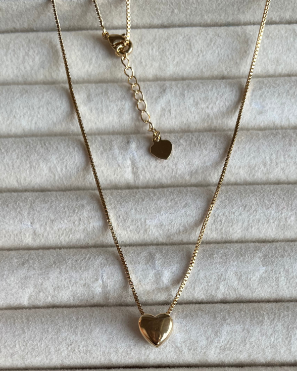 Producto - Cadena con dije corazón enchapada en oro 18k 45-47cm