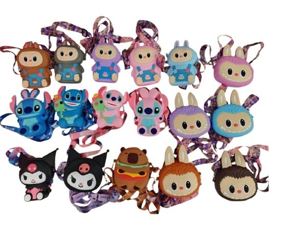 Producto - CARTERITA C/ CORREA KUROMI/STICH/LABUBU/CAPIBARA