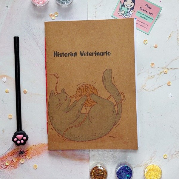 Producto - Libreta veterinaria- gato con lana