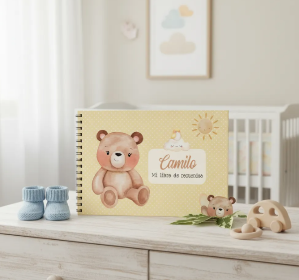 Producto - Kit Imprimible Libro Recuerdos Del Bebé Osito Beige