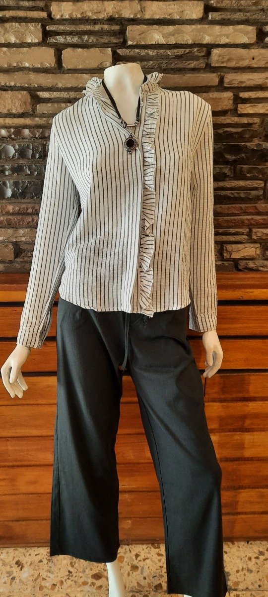 Producto - Camisa lino rayada