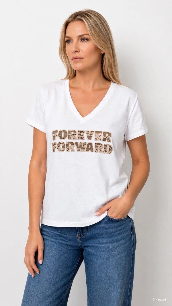 Producto - REMERA M/C ESC V BORDADO FOREVER FORWARD