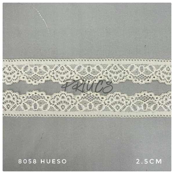 Producto - 8058- Puntilla Elastizada 2.5cm HUESO