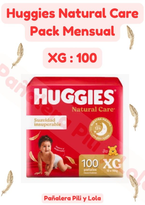 Producto - Huggies Natural Care Pack Mensual XG x100