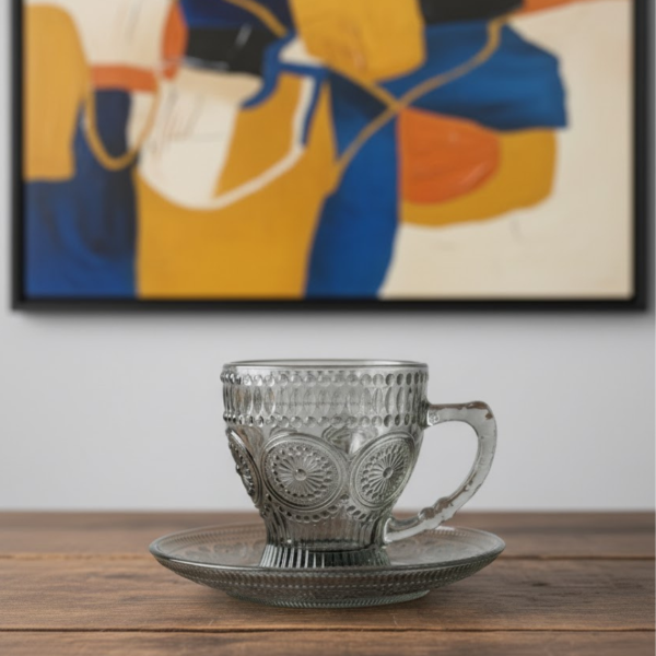 Producto - SET X12 PCS TAZA CON PLATITO FUME
