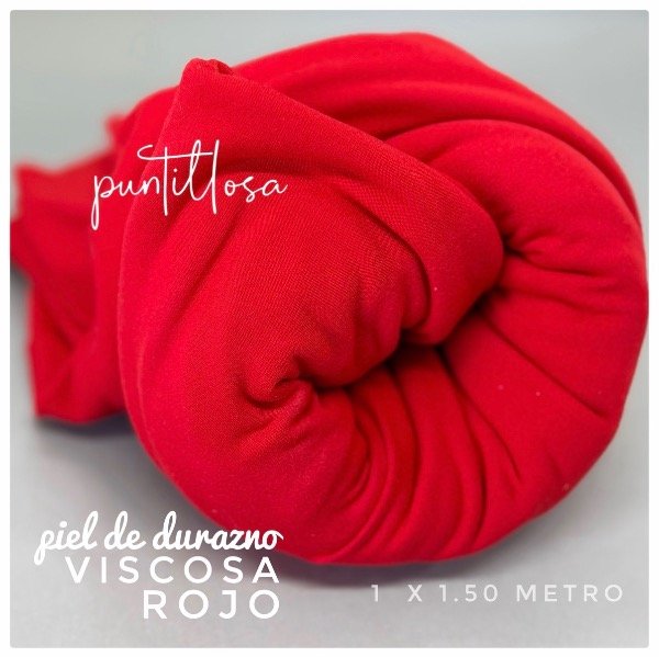 Producto - Viscosa Piel de durazno Rojo - 1x1.50 metros