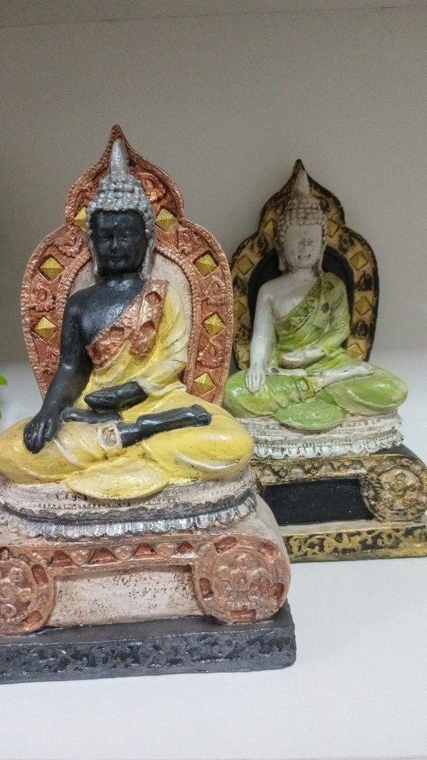 Producto - BUDA SOBRE TRONO - Verde y Beig