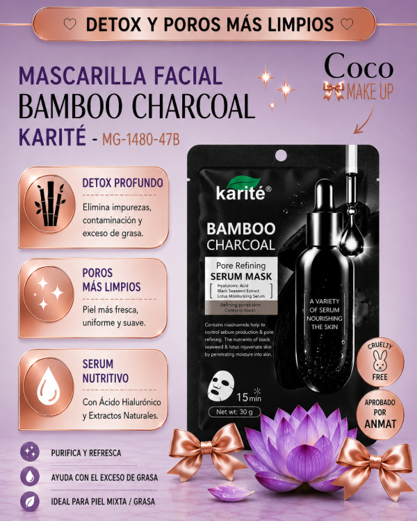 Producto - MASCARILLA FACIAL BAMBOO CHARCOAL - KARITE - MG-1480-47B