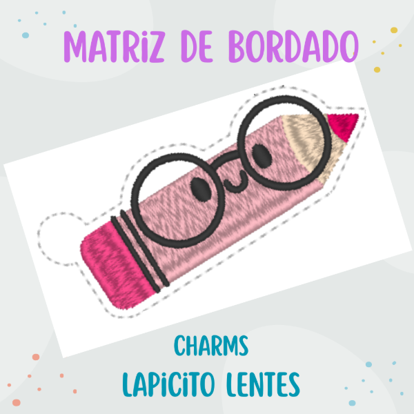 Producto - Matriz de Bordado - Charm ITH Día del Maestro - "Lapicito con lentes"