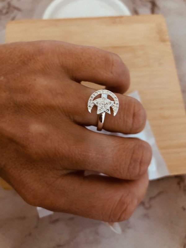 Producto - Anillo Starmoon Giratorio micropave Acero Blanco