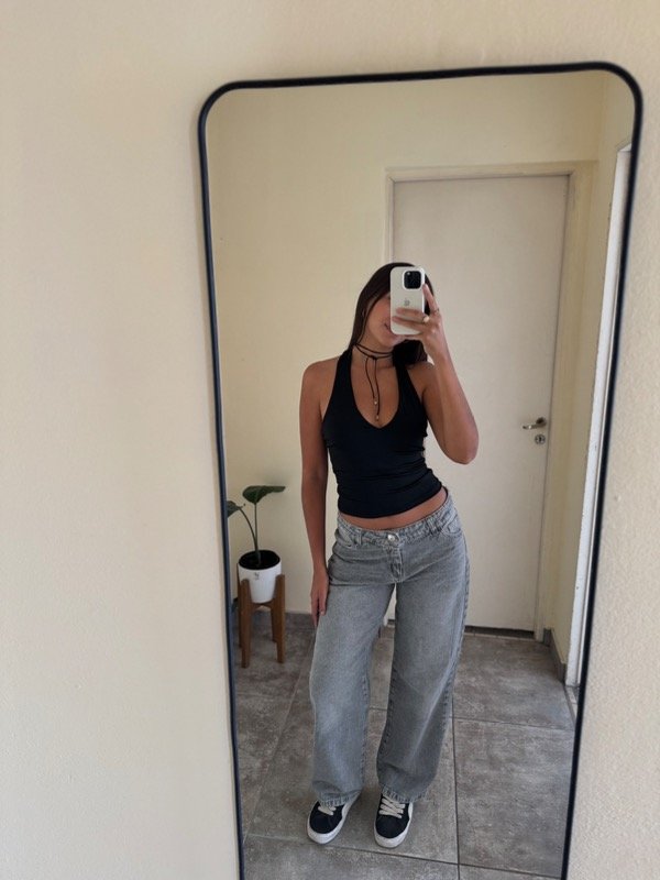 Producto - Jean tiro bajo gris claro