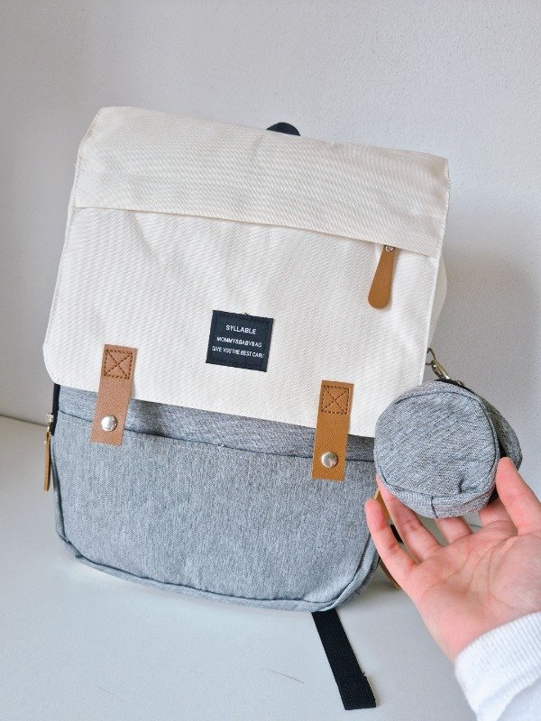 Producto - Mochila maternal MALETA manteca/gris