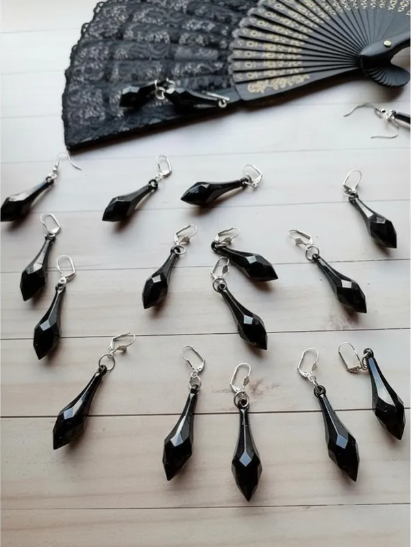 Producto - Aros Gota Facetada Negra