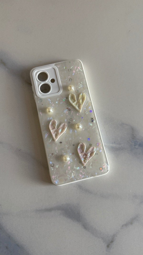 Producto - Funda corazones blancos G54