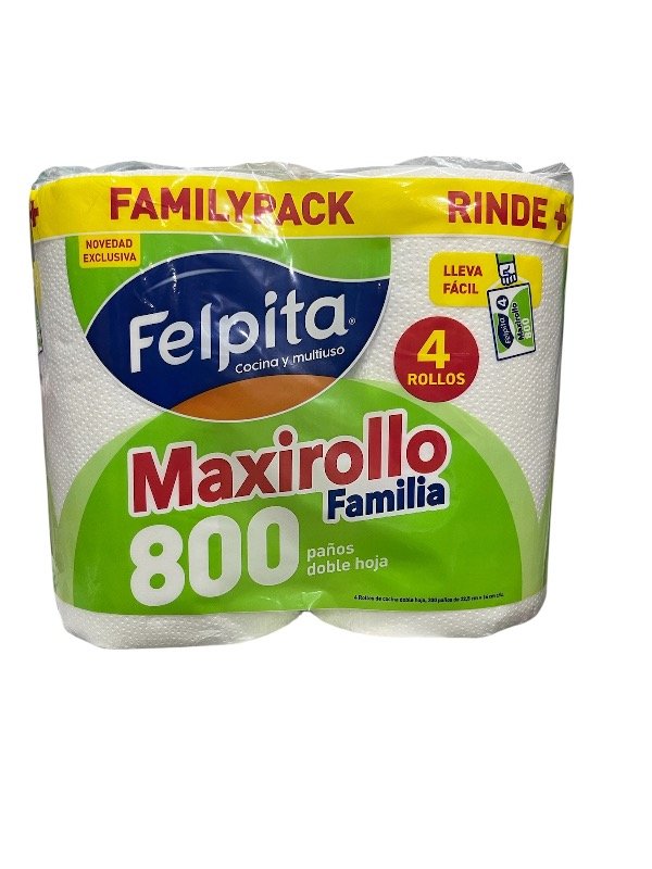 Producto - Pack Familiar Maxirollo de Cocina Doble Hoja Felpita x 800 paños
