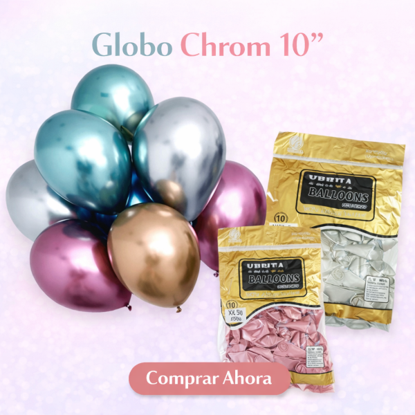 Producto - Globo Chrom Yehua latex x 50 unidades 10"