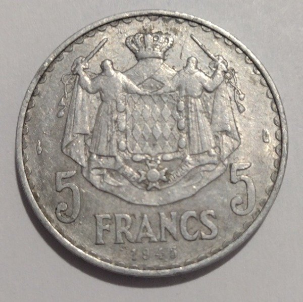 Producto - Mónaco 5 francos 1945 - 0