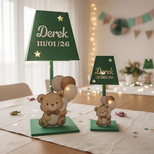 Producto - Souvenirs Decorado Ositos Mdf 20u+2 Centrales+luz Led - 11