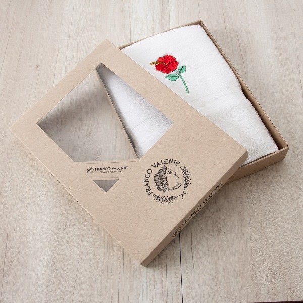 Producto - Juego toalla/toallón Bordado Dalila Roja