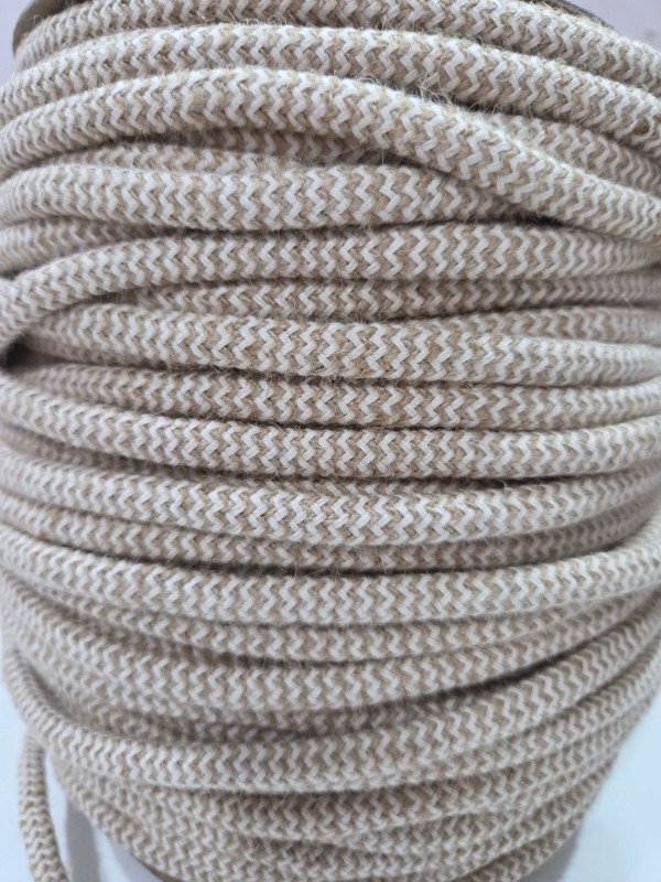 Producto - Cordón de algodón zigzag yute natural 6mm