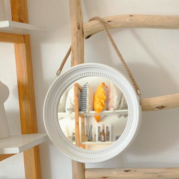 Producto - Espejo colgante blanco