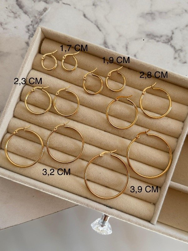Producto - ARGOLLAS ACERO DORADO