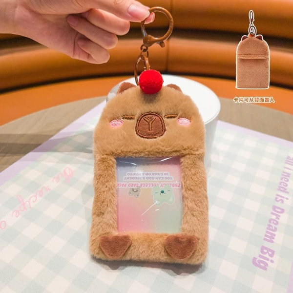 Producto - Porta foto tarjetero portasube peluche capibara 14x10 cm