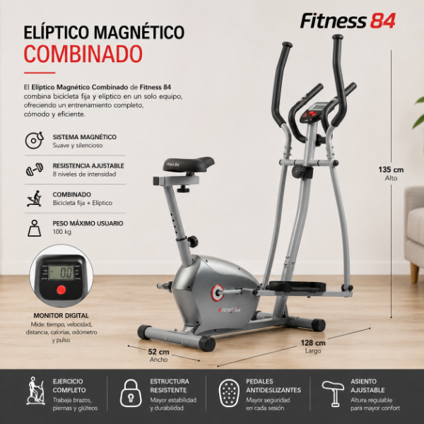 Producto - FITNESS 84 ELÍPTICO MAGNÉTICO COMBINADO - 0