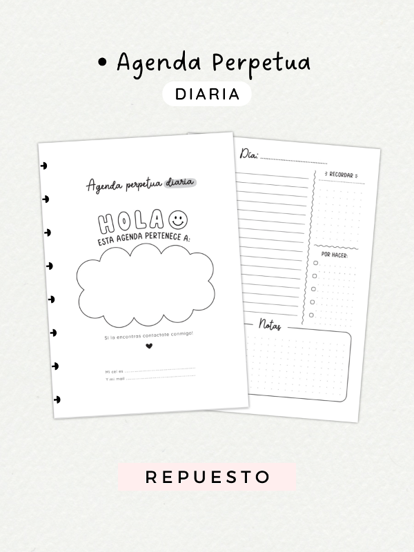 Producto - Agenda perpetua Diaria repuesto