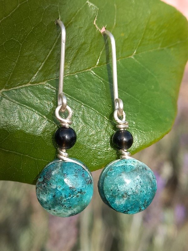 Producto - Aros de Trinita y Obsidiana plata
