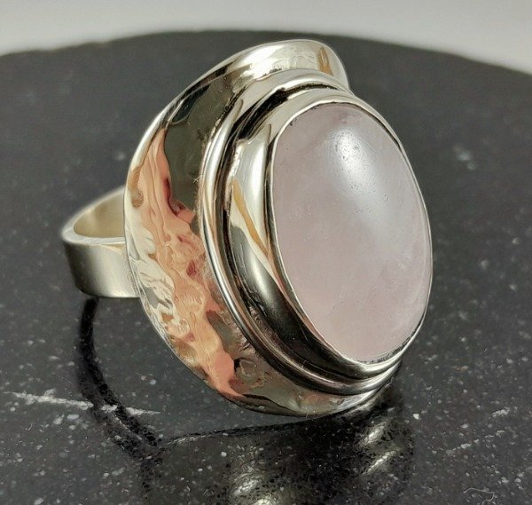 Producto - Anillo de alpaca con Cuarzo Rosa - 0