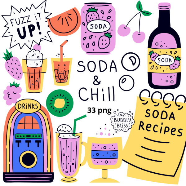 Producto - Clipart Retro Soda and Chill - Imágenes png - COMBEB02