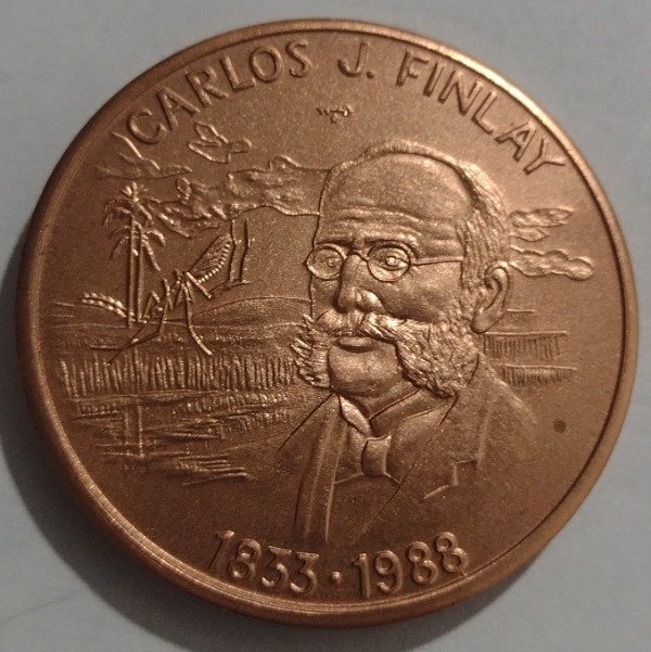 Producto - Cuba Moneda 1 Peso 1988 Carlos J. Finlay Cobre KM# 512