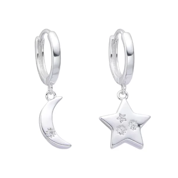Producto - Aros argollas luna y estrella