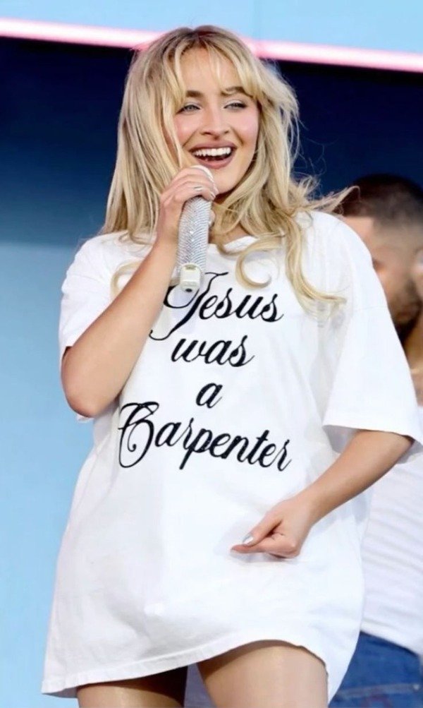 Remera Jesus was a carpenter - Sabrina Carpenter — imagen 2