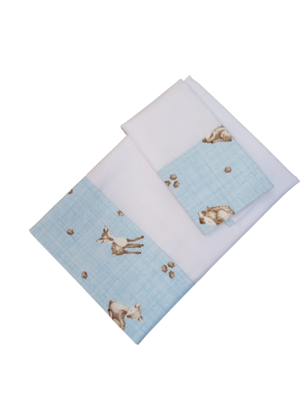 Producto - Sabanitas catre/moisés celeste bambi