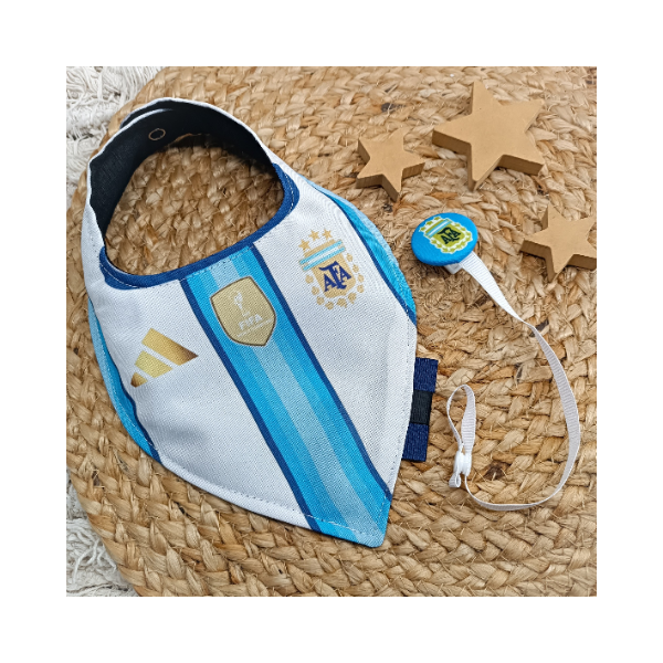 Producto - Set babero y portachupete ARGENTINA