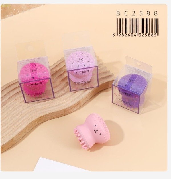 Producto - CEPILLO FACIAL DE SILICONA TIPO PULPO / MASAJEADOR FACIAL