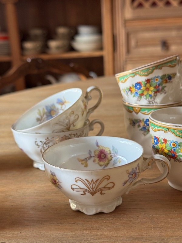 Producto - 6 tazas de café sin plato de loza y porcelana
