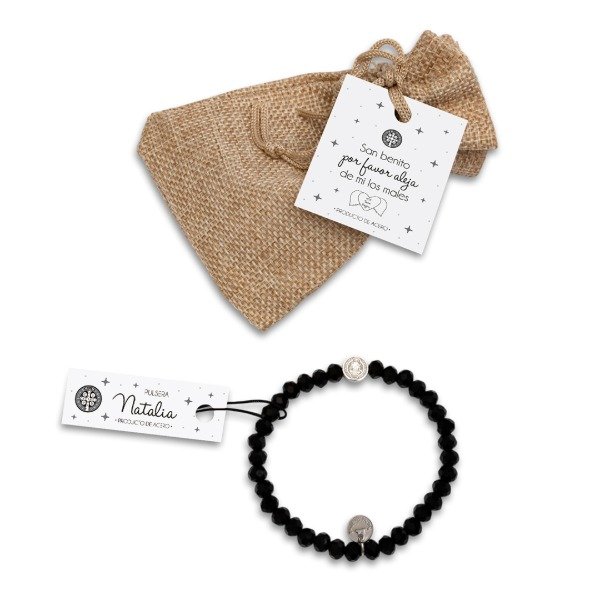 Producto - Pulsera Acero San Benito + Cristales Natalia