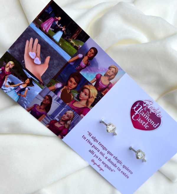 Producto - Par de anillos inspirados en Barbie y el castillo de diamantes