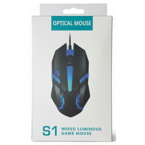 Producto - Mouse Gamer Óptico S1 RGB - Cableado, Iluminación Rainbow, Ergonómico