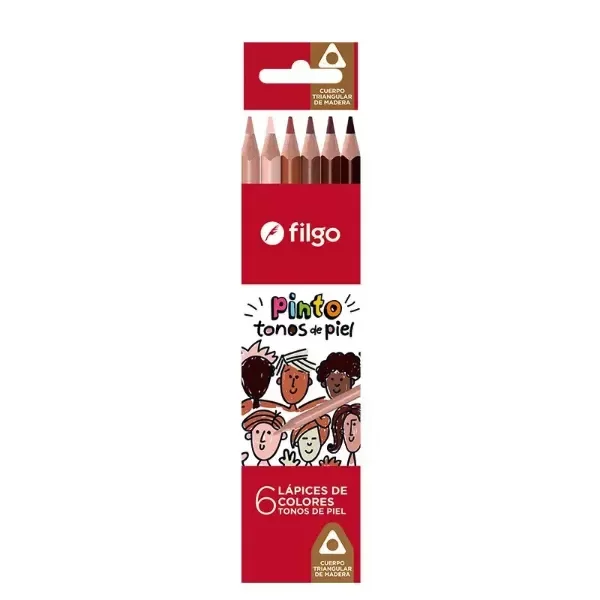 Producto - LAPICES DE COLORES FILGO TONOS PIEL X6 LARGOS