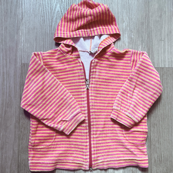 Producto - Campera Plush Naranja Rayas 12M